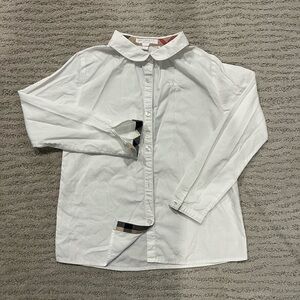BURBERRY Girl White Button Down blouse 10Y